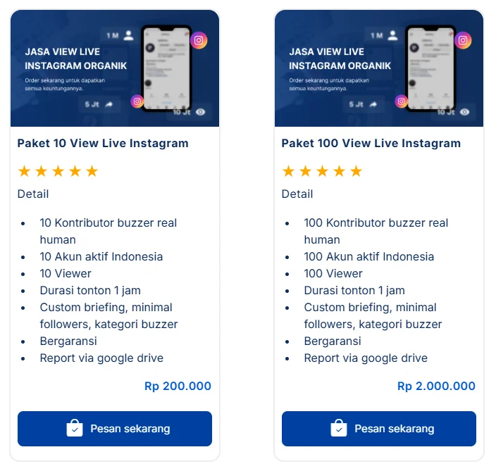 harga jasa view live instagram