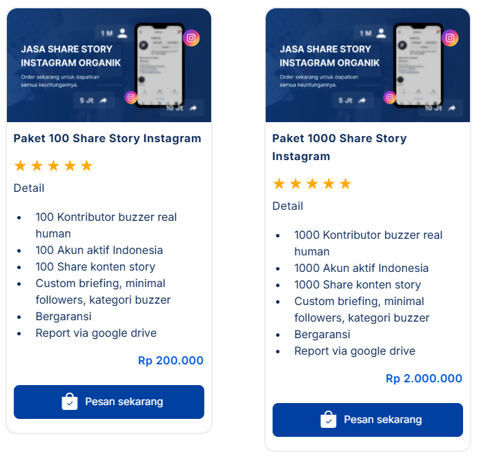 harga jasa share story instagram