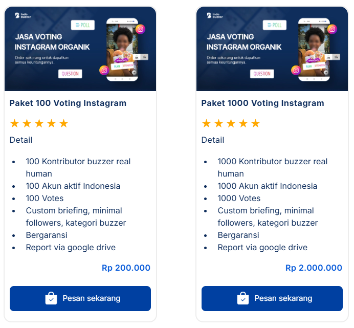 harga jasa voting instagram